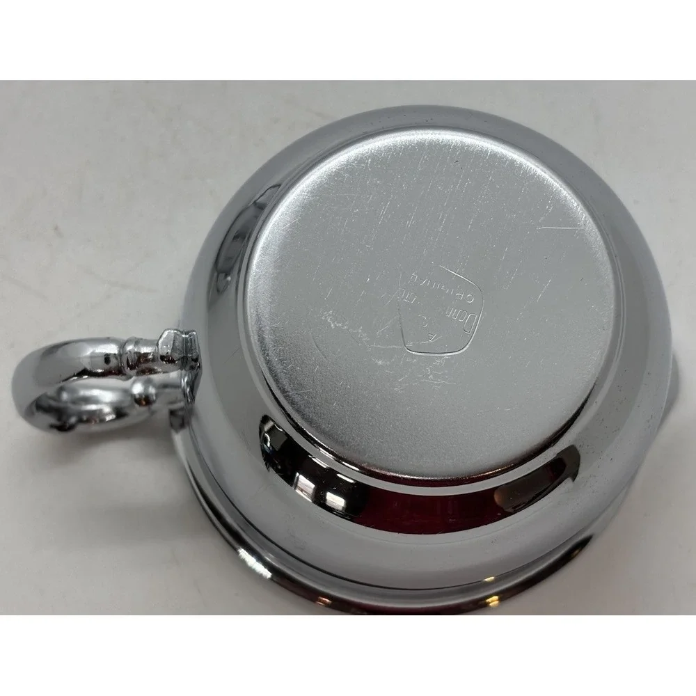 Vtg Danny Wilson Original Chrome Creamer & Sugar Bowl w Lid Set Stainless USA